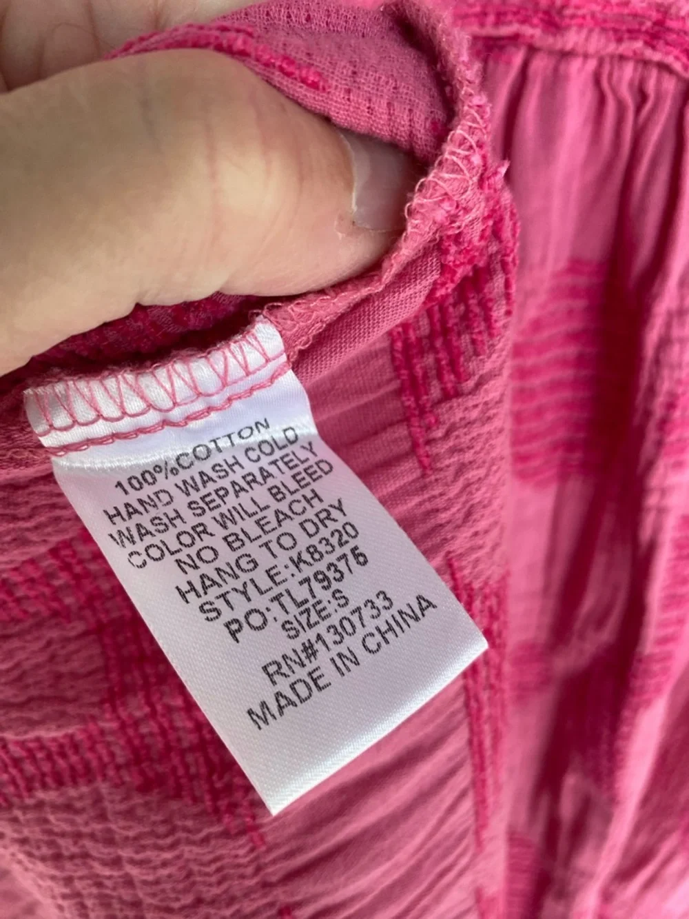 BNWT Rose Umgee Swiss Dot Jacquard tiered mini Dress w/ Smock Puff Sleeves - Picture 5 of 6